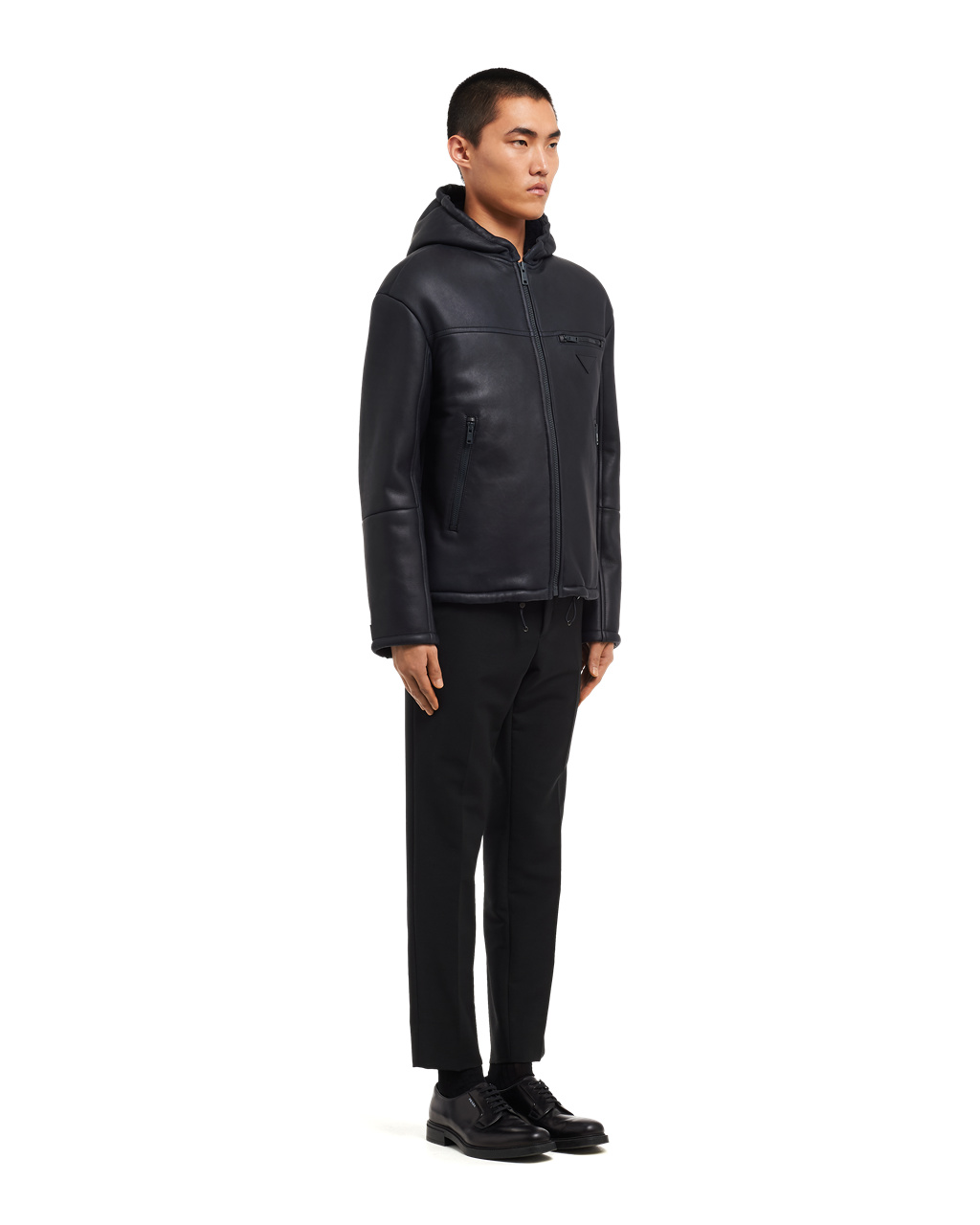 Prada Sheepskin Blouson Jacket Navy | 1823OMVUR