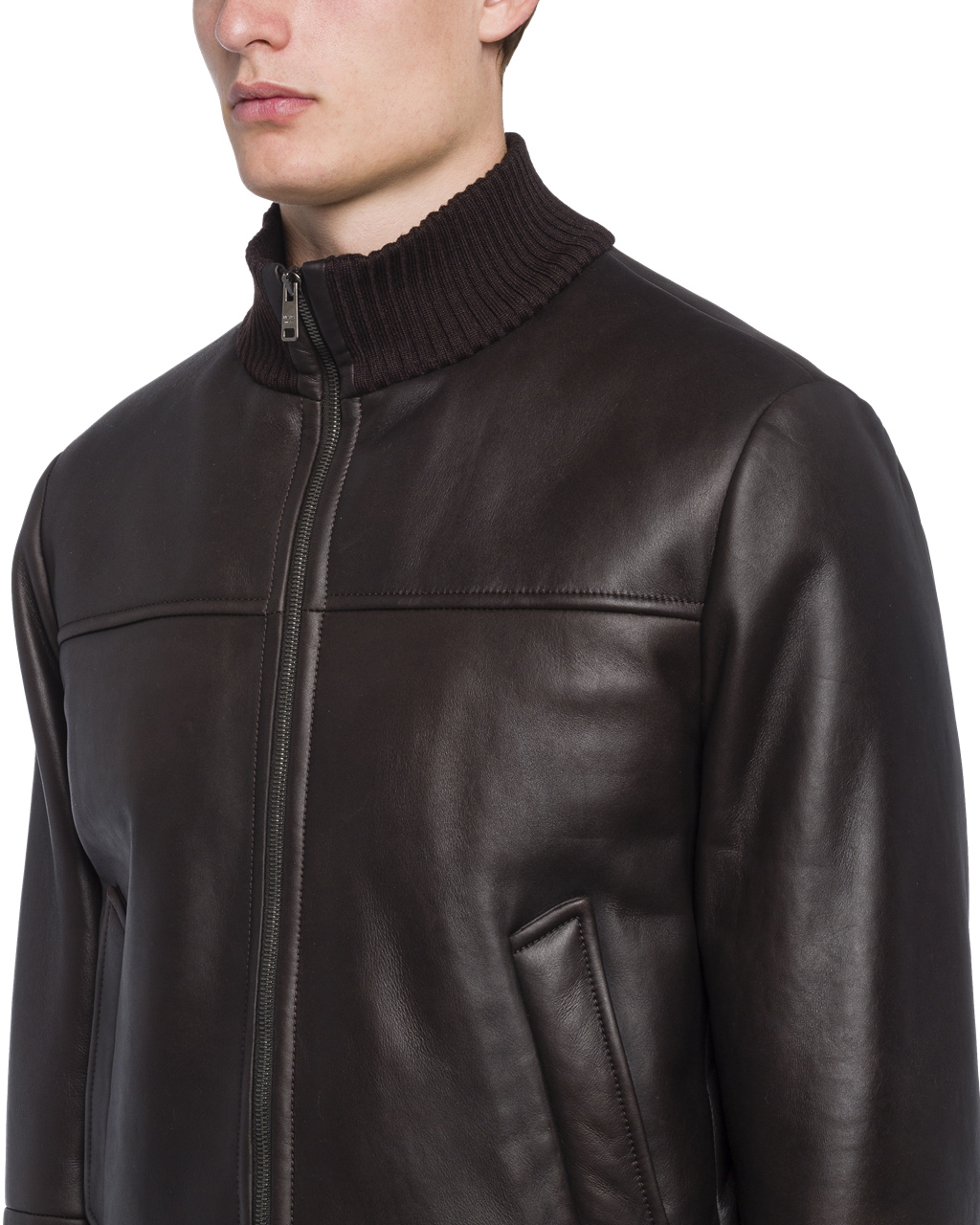 Prada Sheepskin Jacket Dark Brown | 3715PVNRA