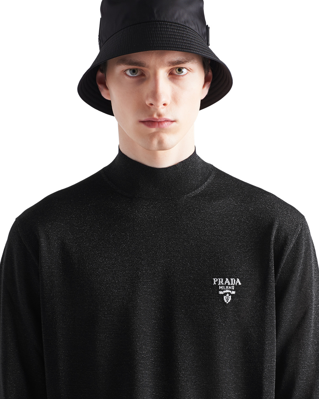 Prada Silk Turtleneck Sweater Black | 8142GJUKV