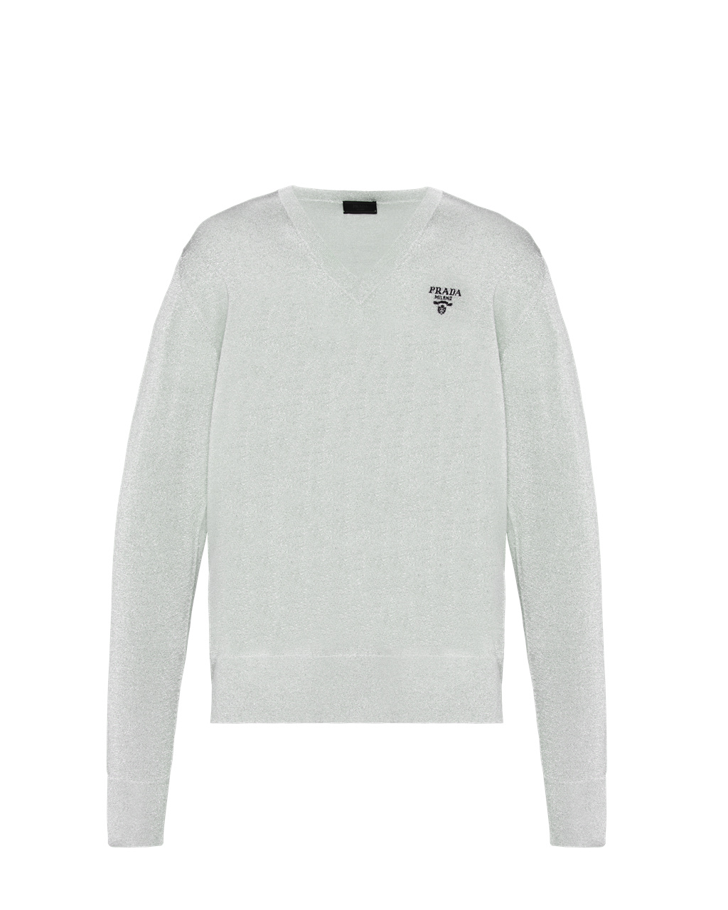 Prada Silk V-neck Sweater Silver | 6590FRKYS