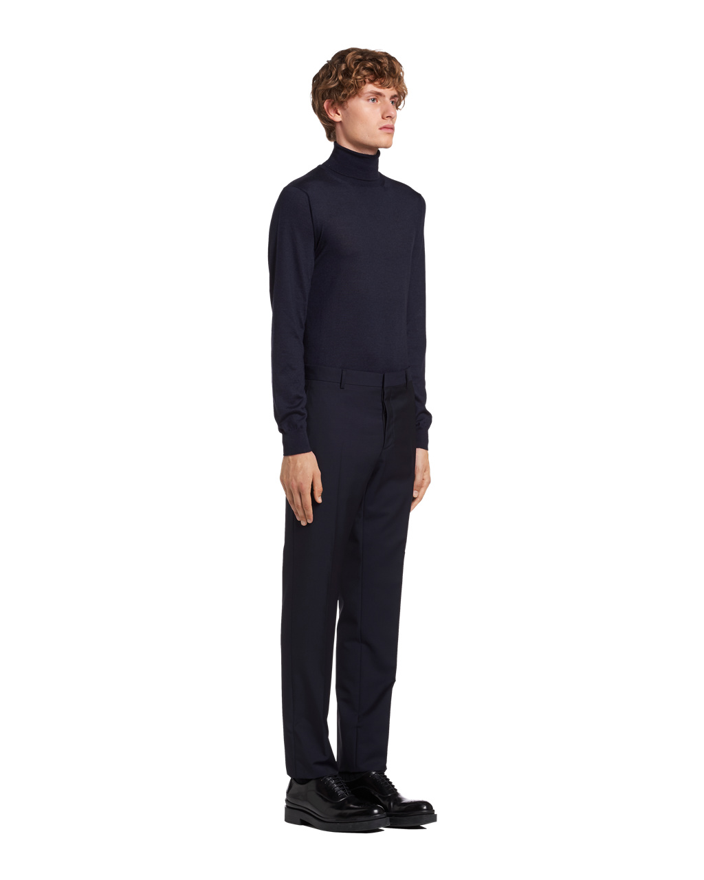 Prada Slim-fit Wool Trousers Navy | 8764WRZMA