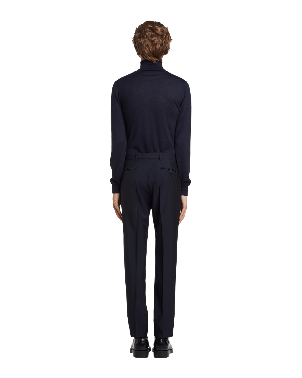 Prada Slim-fit Wool Trousers Navy | 8764WRZMA