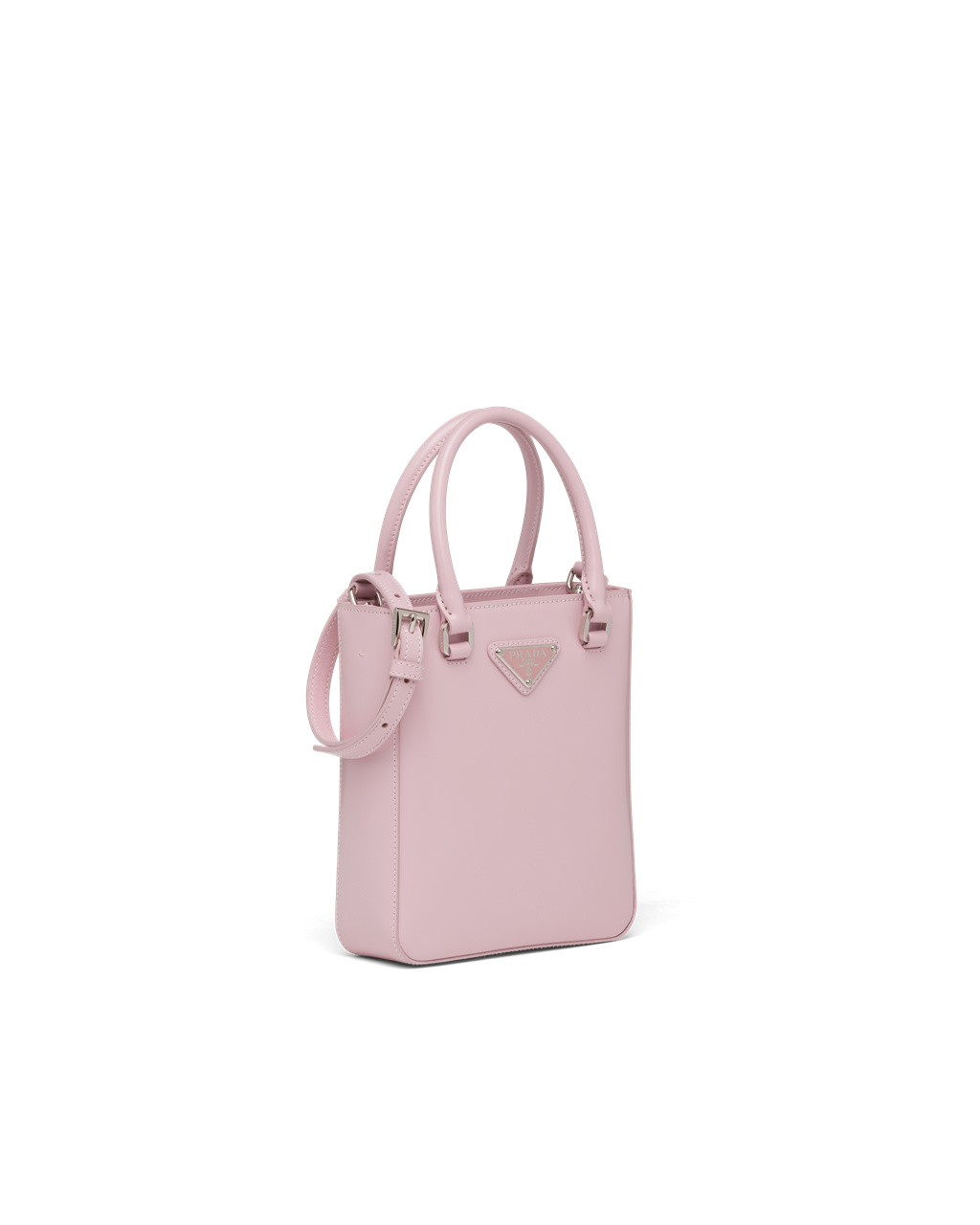 Prada Small Brushed Leather Tote Alabaster Pink | 8127PJWKN