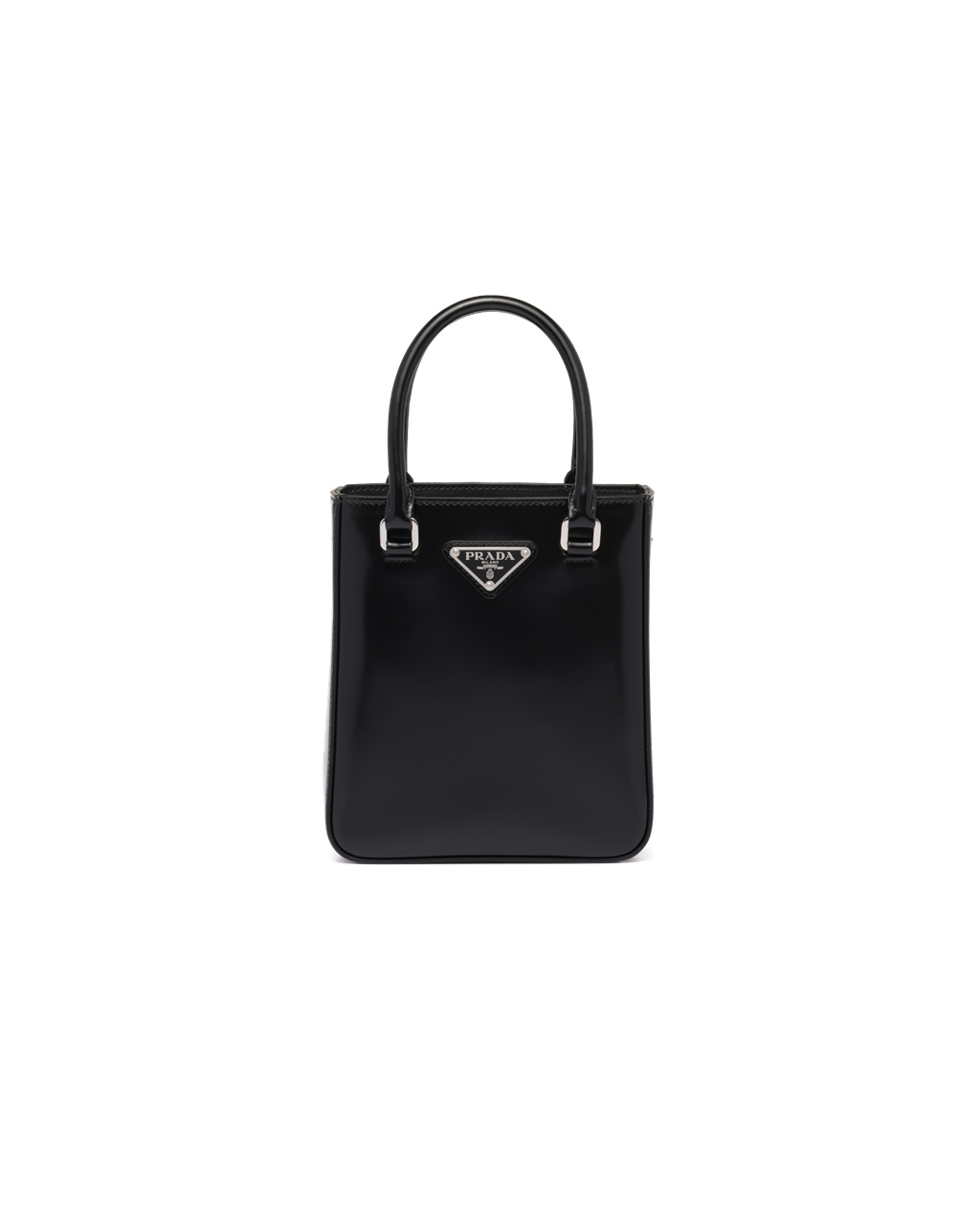 Prada Small Brushed Leather Tote Black | 5379GUQJM