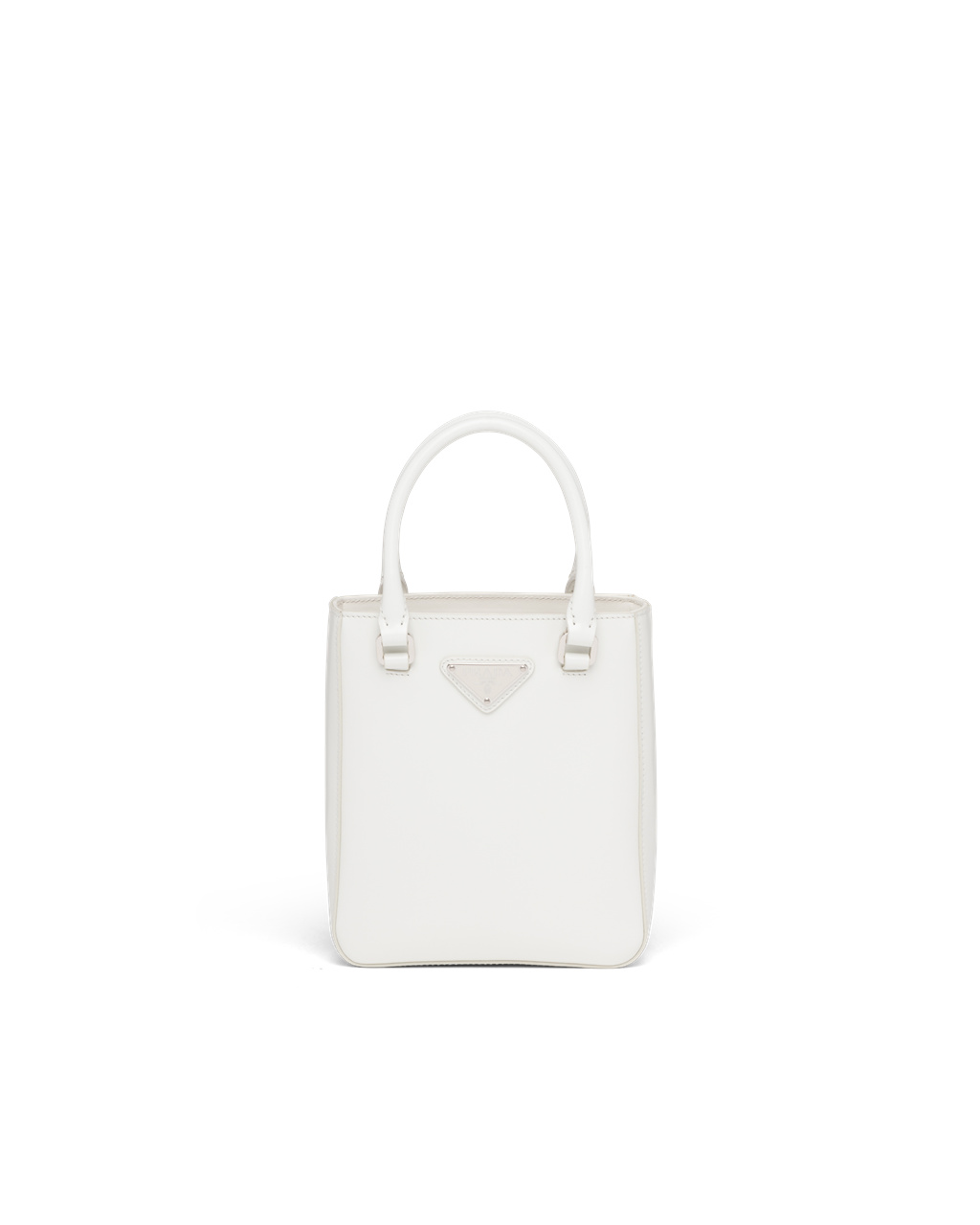 Prada Small Brushed Leather Tote White | 7316MGIWY