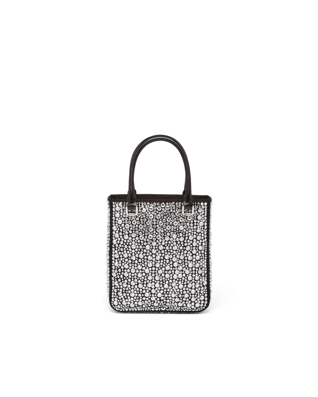 Prada Small Crystal-studded Satin Tote Bag Metal | 3512QZTJP