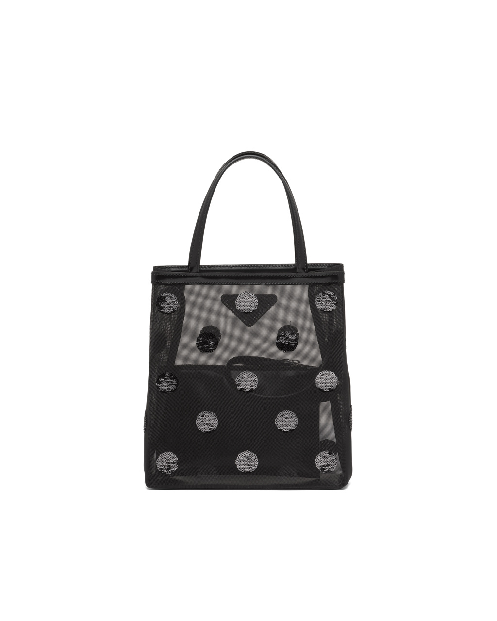 Prada Small Polka-dot Mesh Tote Bag Black | 6083KUPGM