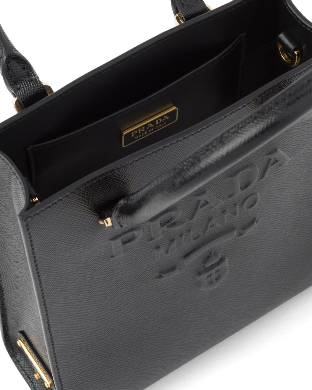 Prada Small Saffiano Leather Handbag Black | 7803IRKSF