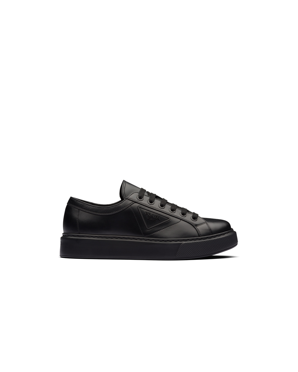 Prada Soft Calf Leather Sneakers Black | 9103YQOPR