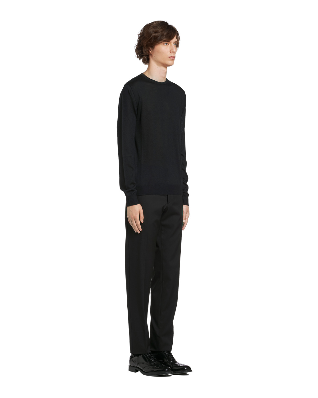 Prada Soft Cashmere Crew-neck Sweater Black | 1760FAKTR