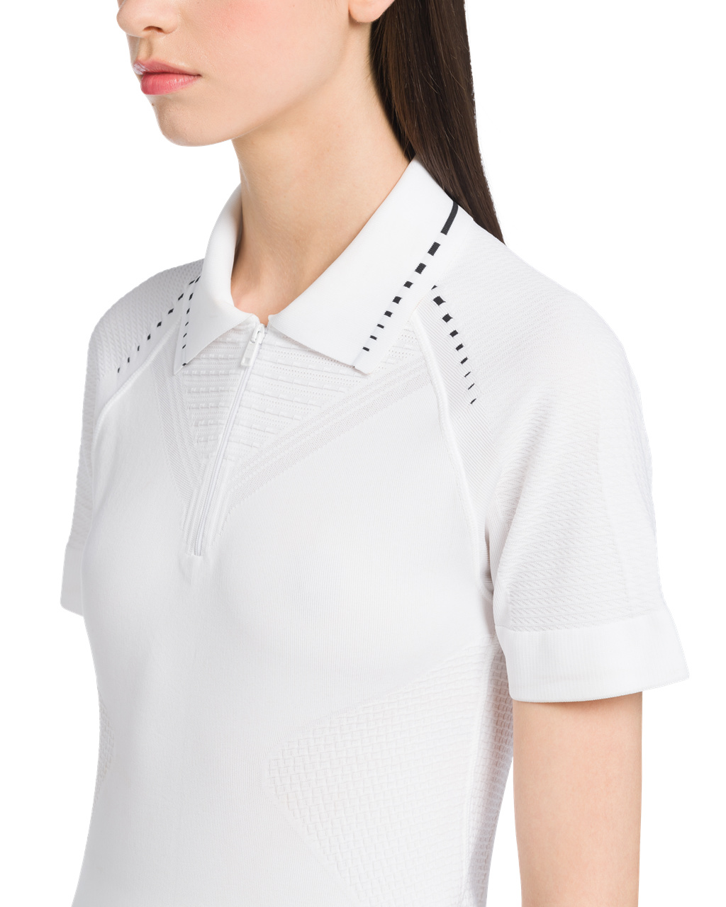 Prada Soft Rec Polyester Polo Shirt White / Black | 6459GFETL