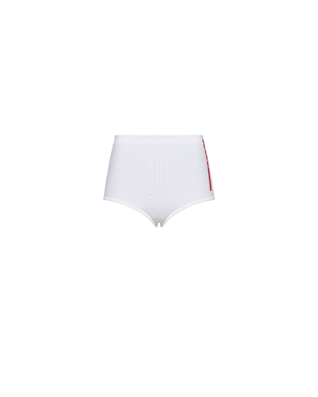 Prada Soft Rec Polyester Shorts White / Black | 2513PTVSI