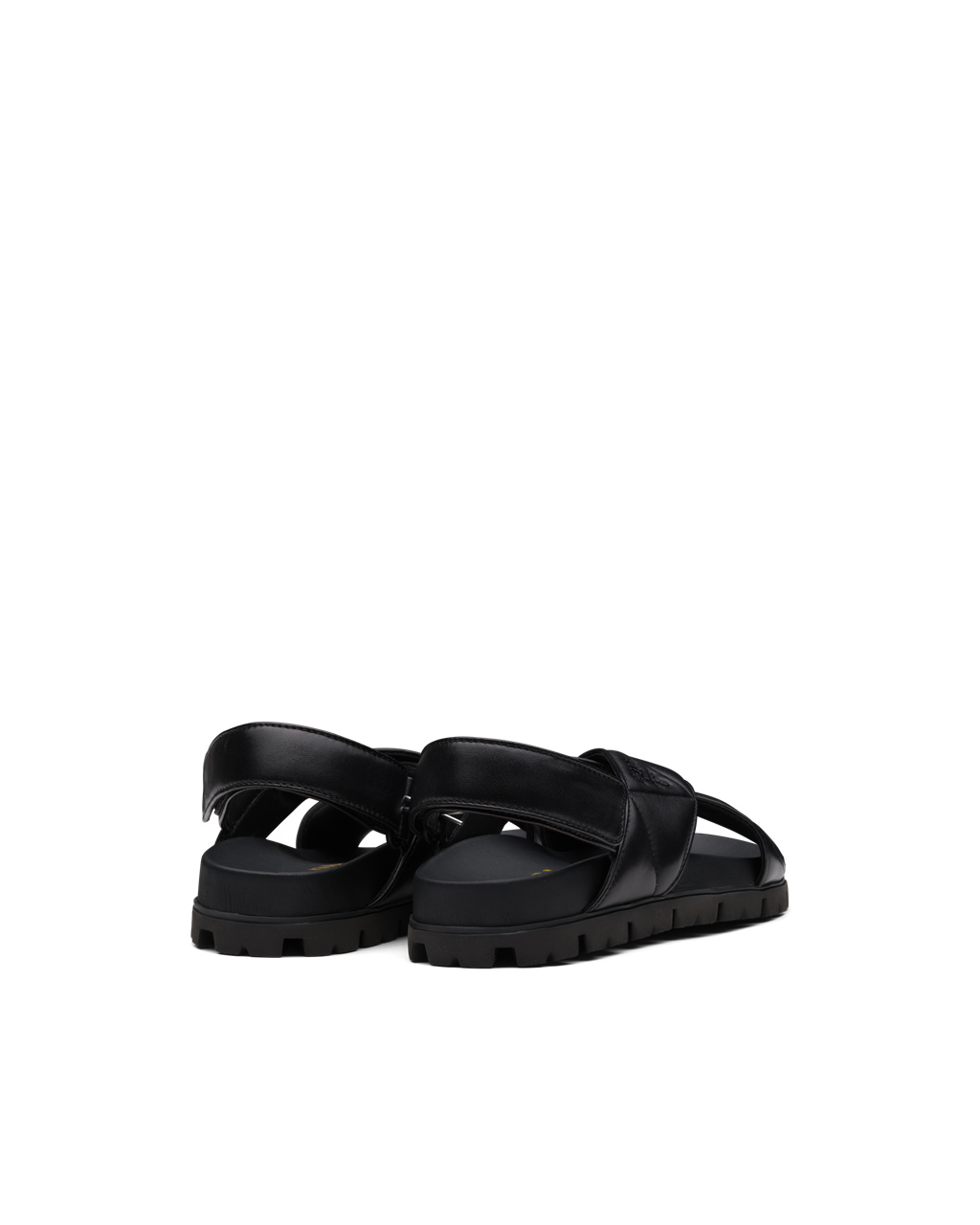 Prada Sporty Quilted Nappa Leather Sandals Black | 7980ZKQEV