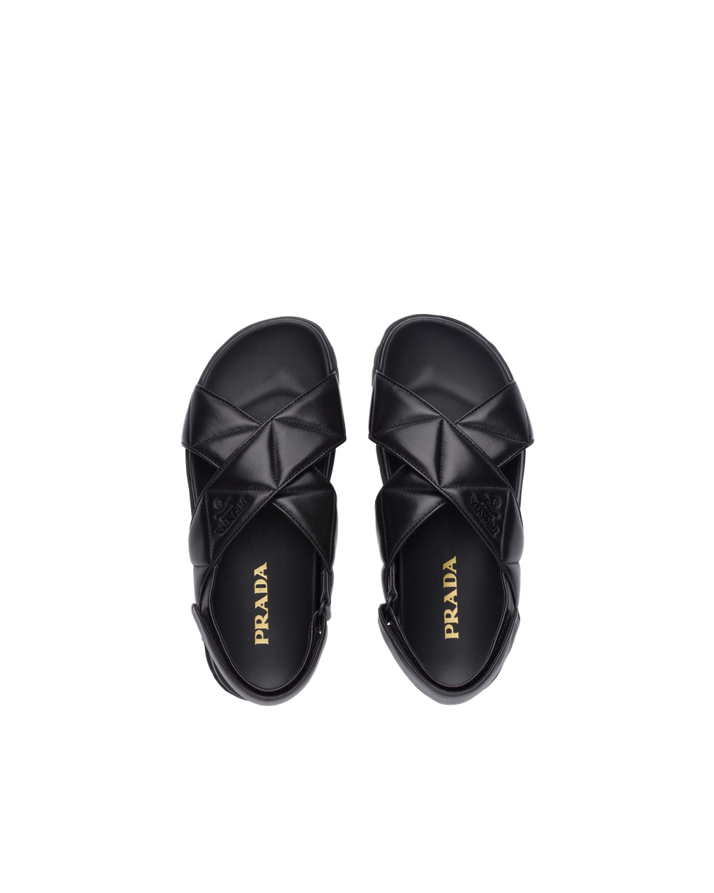 Prada Sporty Quilted Nappa Leather Sandals Black | 7980ZKQEV