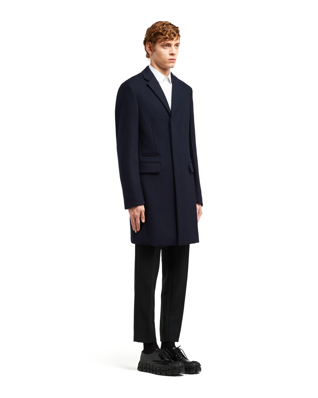 Prada Stretch Cloth Coat Navy | 7859WMKFT