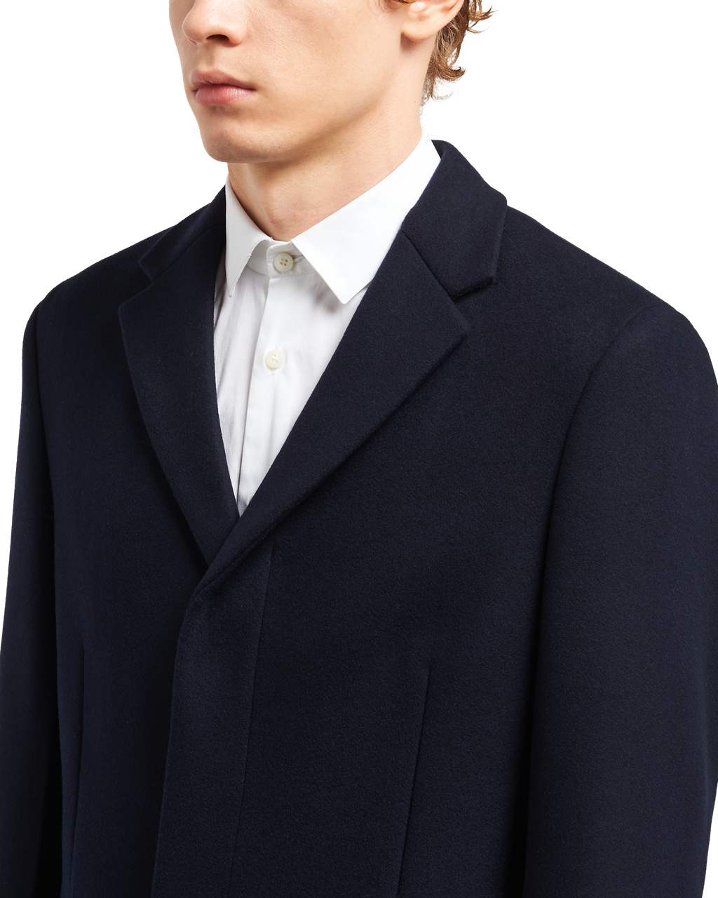 Prada Stretch Cloth Coat Navy | 7859WMKFT