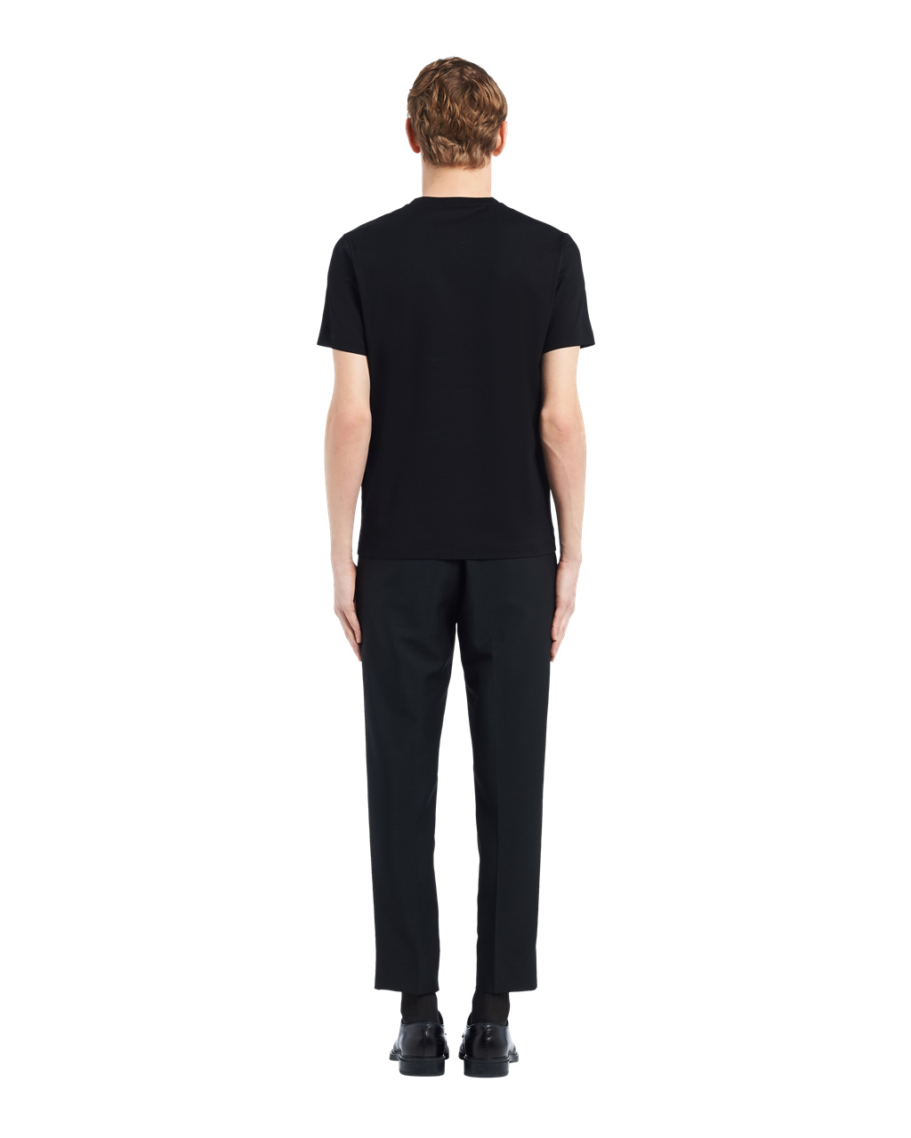 Prada Stretch Cotton T-shirt Black | 0392MFTHW