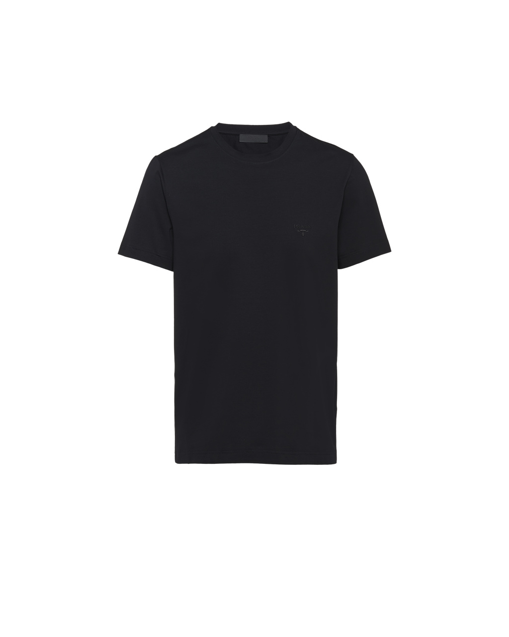 Prada Stretch Cotton T-shirt Black | 0392MFTHW