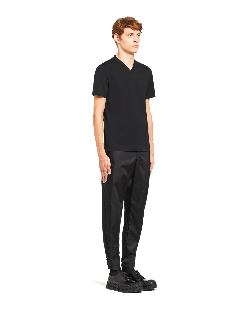 Prada Stretch Cotton T-shirt Black | 4672PKZID