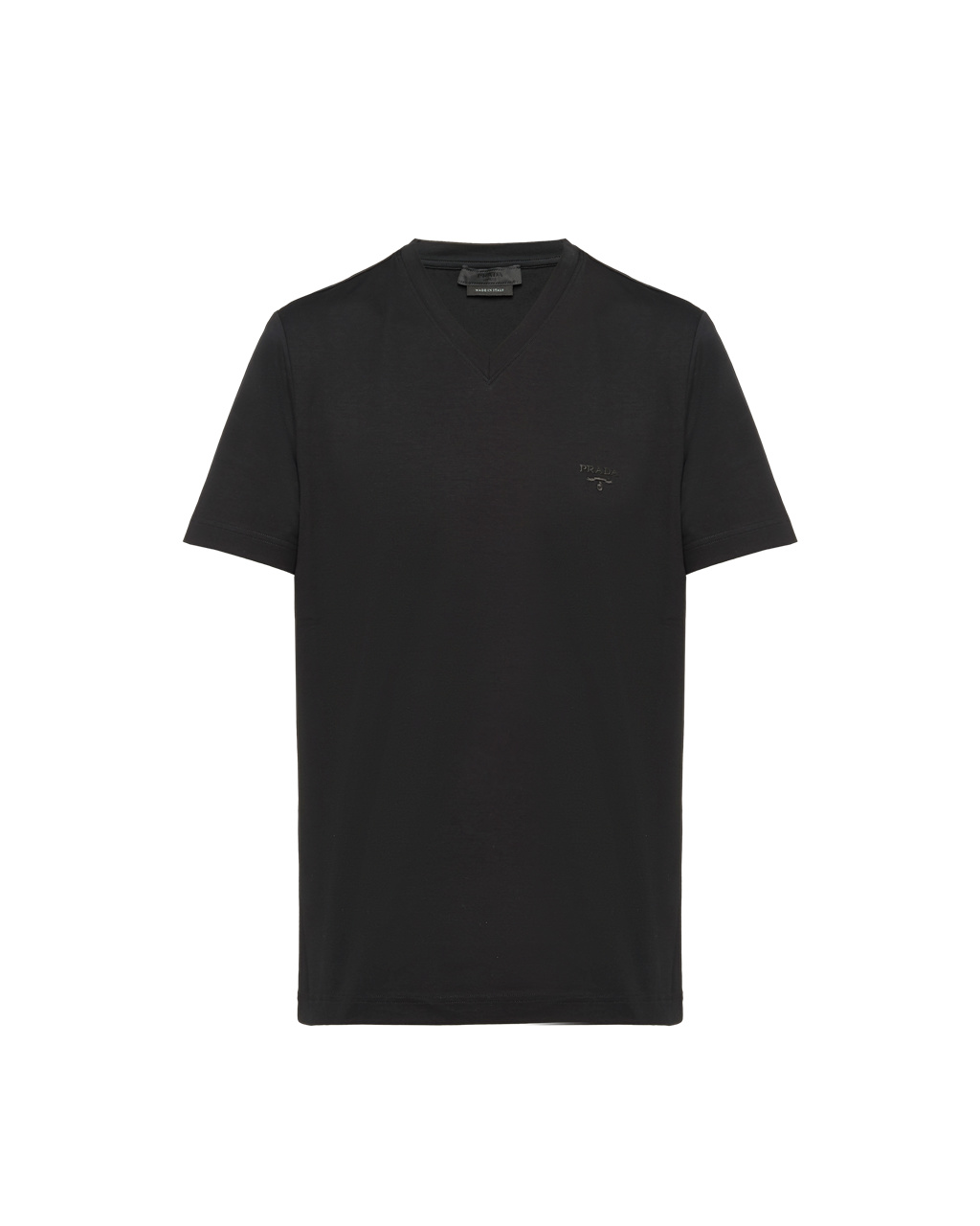 Prada Stretch Cotton T-shirt Black | 4672PKZID