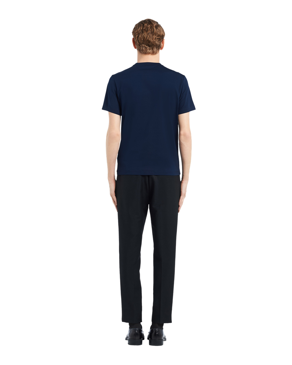 Prada Stretch Cotton T-shirt Navy | 2806CURQD