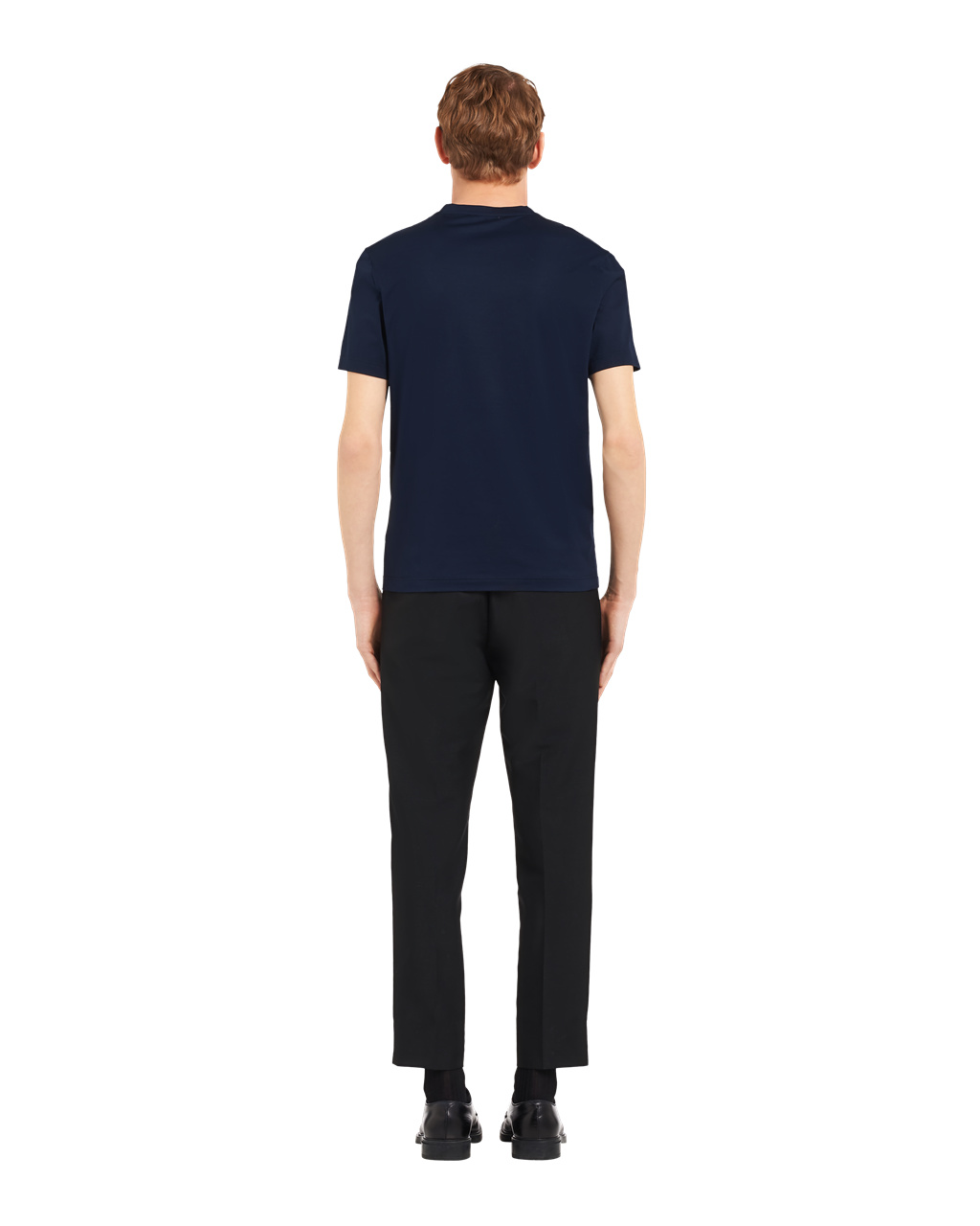 Prada Stretch Cotton T-shirt Navy | 9714YIHBN