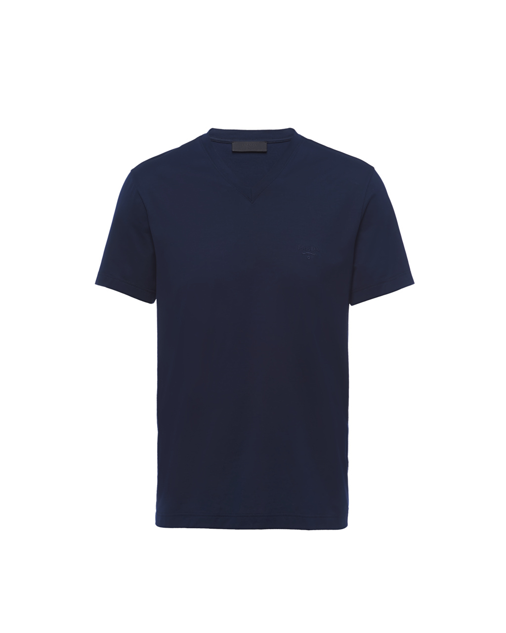 Prada Stretch Cotton T-shirt Navy | 9714YIHBN