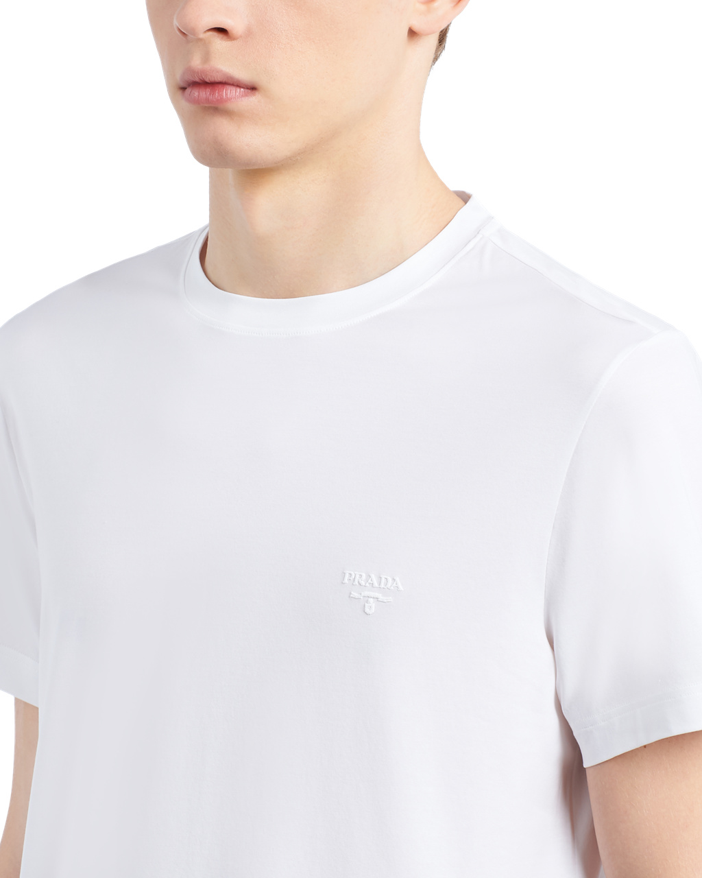 Prada Stretch Cotton T-shirt White | 8390STKGA