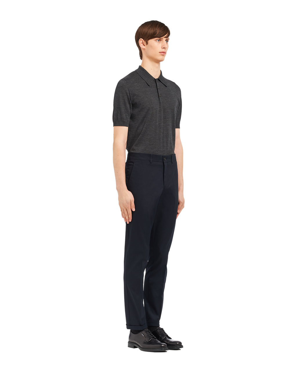 Prada Stretch Gabardine Trousers Navy | 4159JPNDG