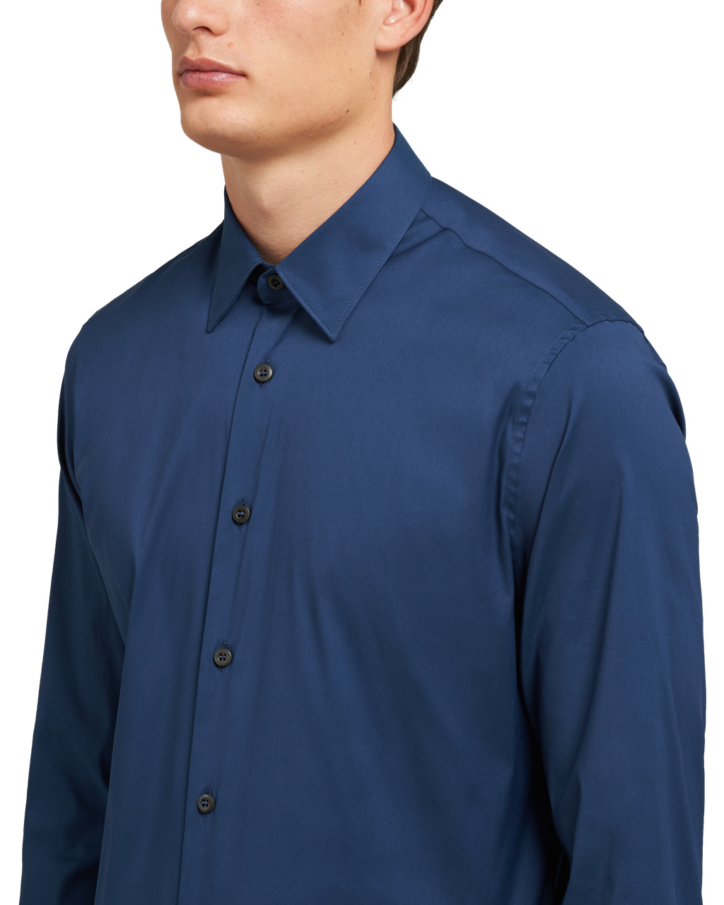 Prada Stretch Poplin Shirt Aviation Blue | 0947DKCQE