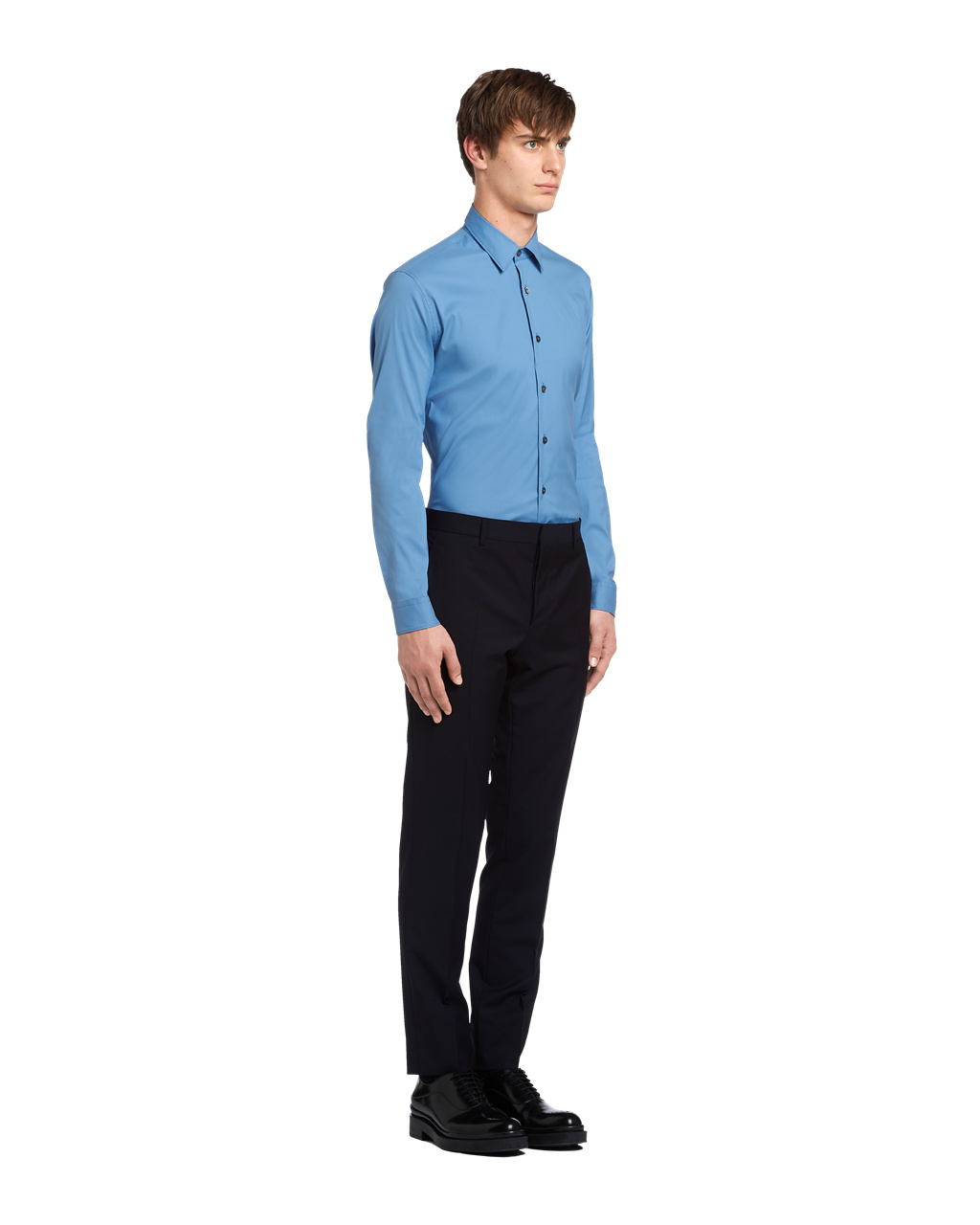 Prada Stretch Poplin Shirt Celeste | 2705AMYDZ