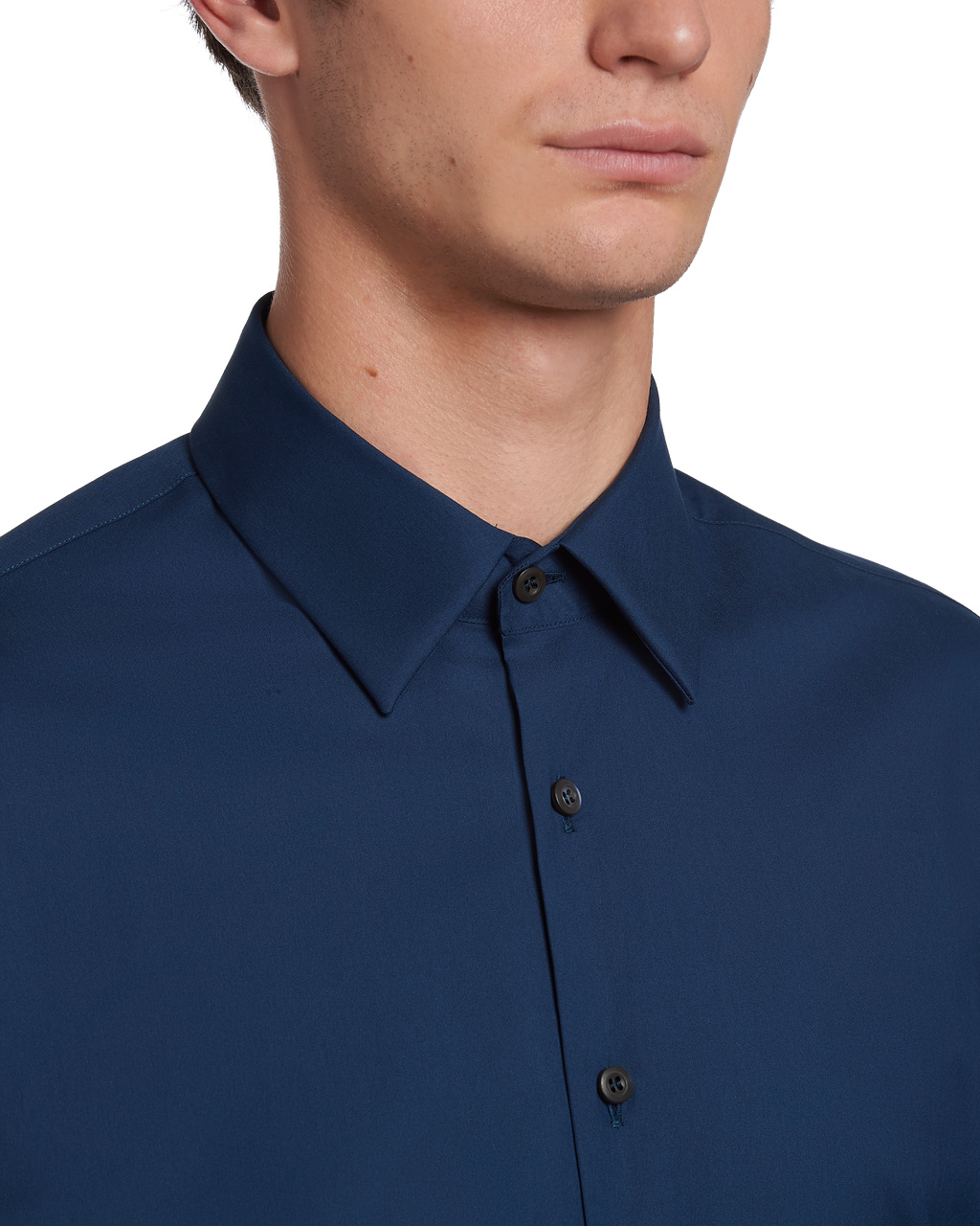 Prada Stretch Poplin Shirt Denim | 9207DRBXM