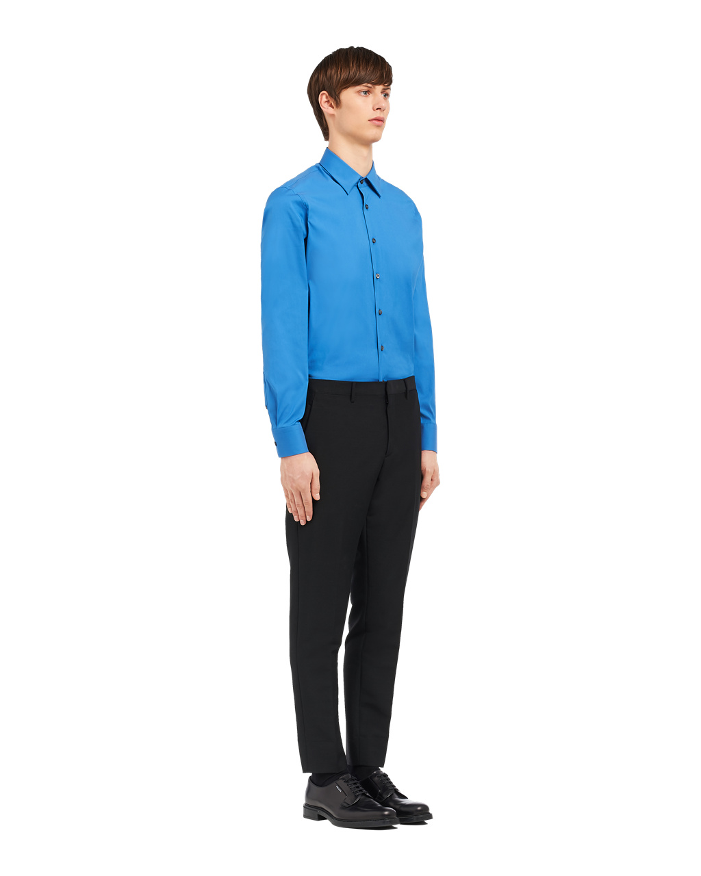 Prada Stretch Poplin Shirt Light Blue | 9306RNMKW