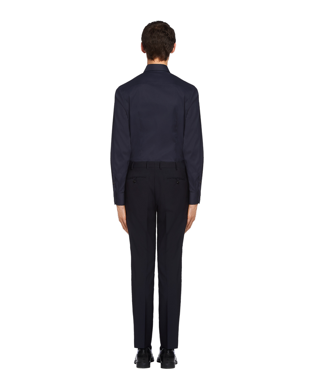 Prada Stretch Poplin Shirt Navy | 0357QHWAY