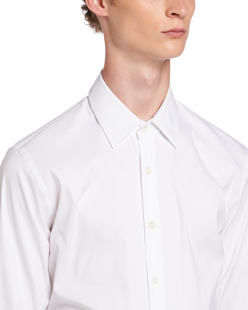 Prada Stretch Poplin Shirt White | 1365ANJYS