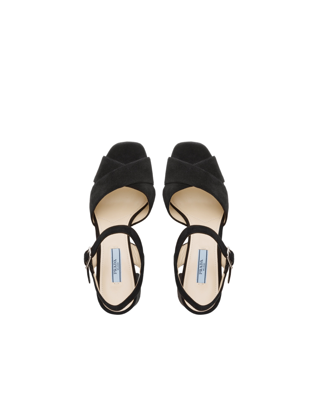 Prada Suede Platform Sandals Black | 0143VEUCZ