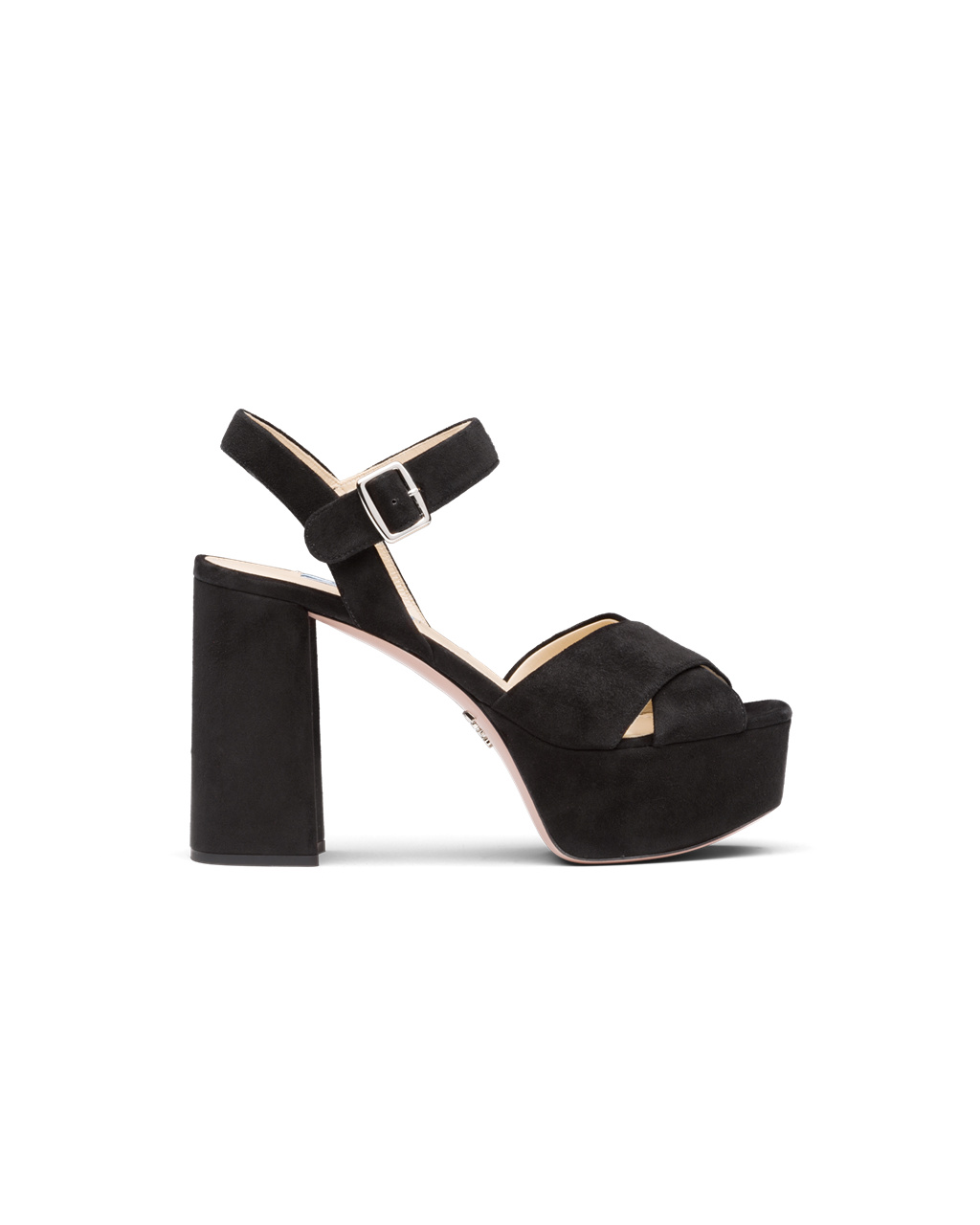 Prada Suede Platform Sandals Black | 0143VEUCZ