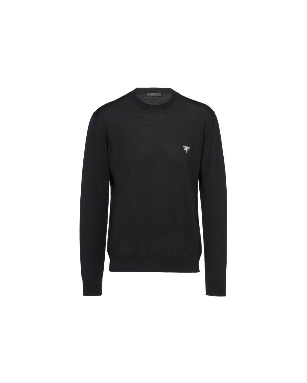 Prada Superfine Wool Crew-neck Sweater Black | 8452WIOAR