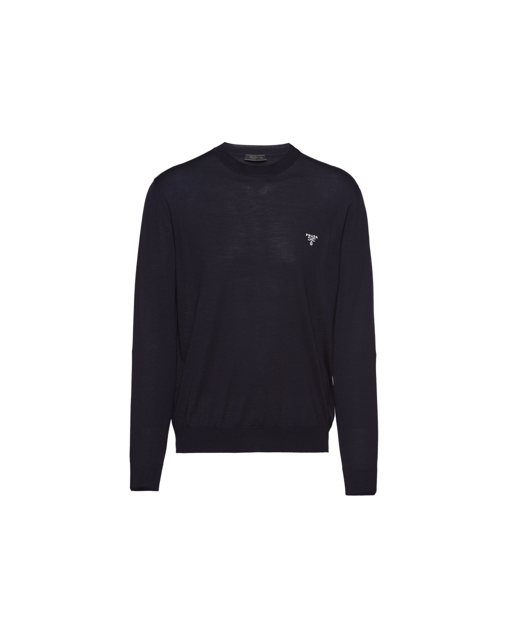 Prada Superfine Wool Crew-neck Sweater Navy | 6418LZDIH