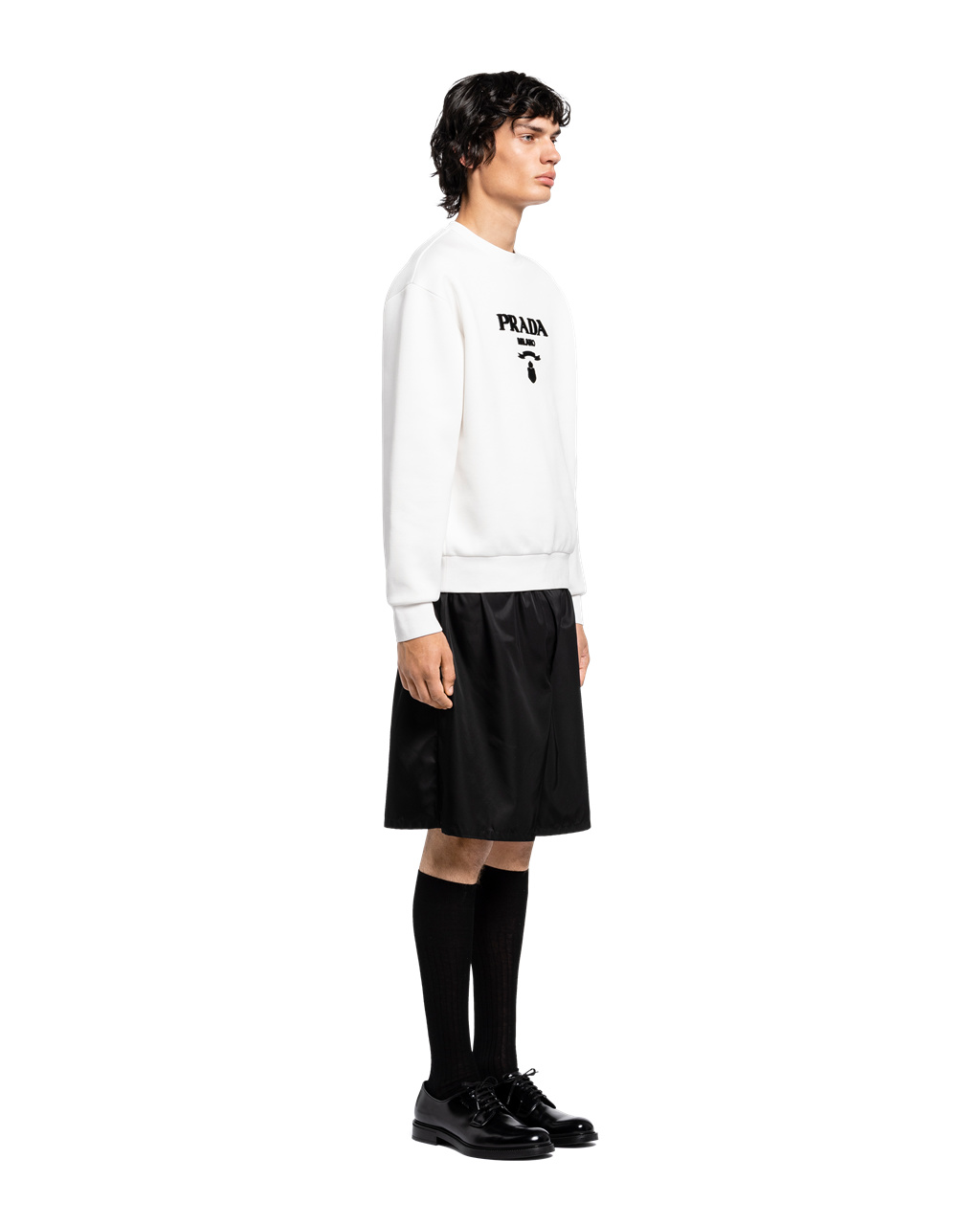 Prada Technical Cotton Sweatshirt White | 5619PAKUQ