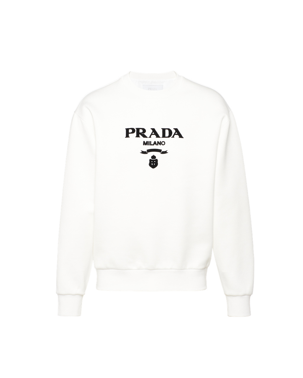 Prada Technical Cotton Sweatshirt White | 5619PAKUQ