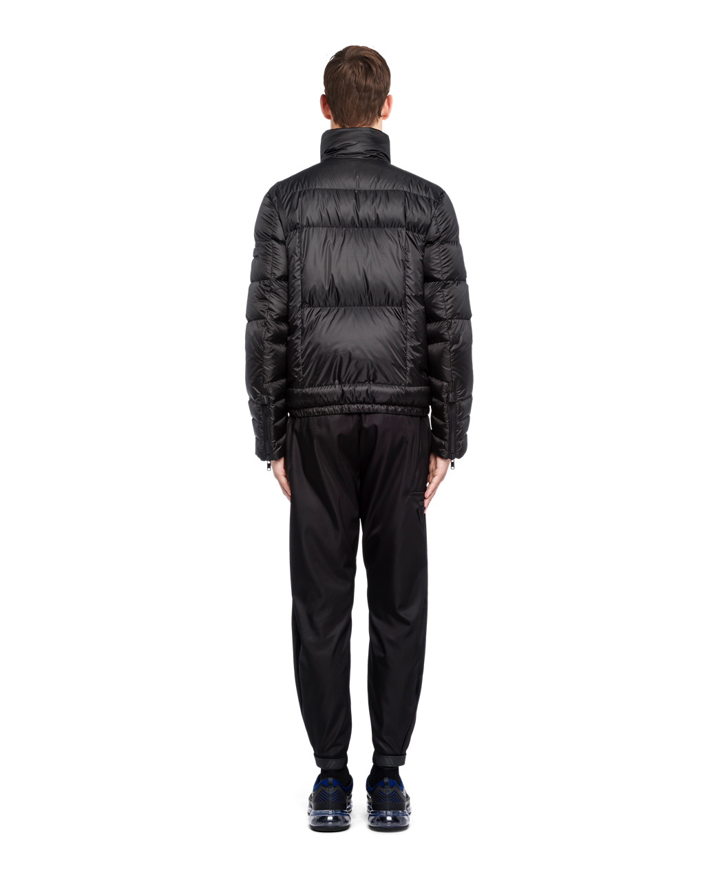 Prada Technical Eggshell Fabric Puffer Jacket Black | 0597LBSHO