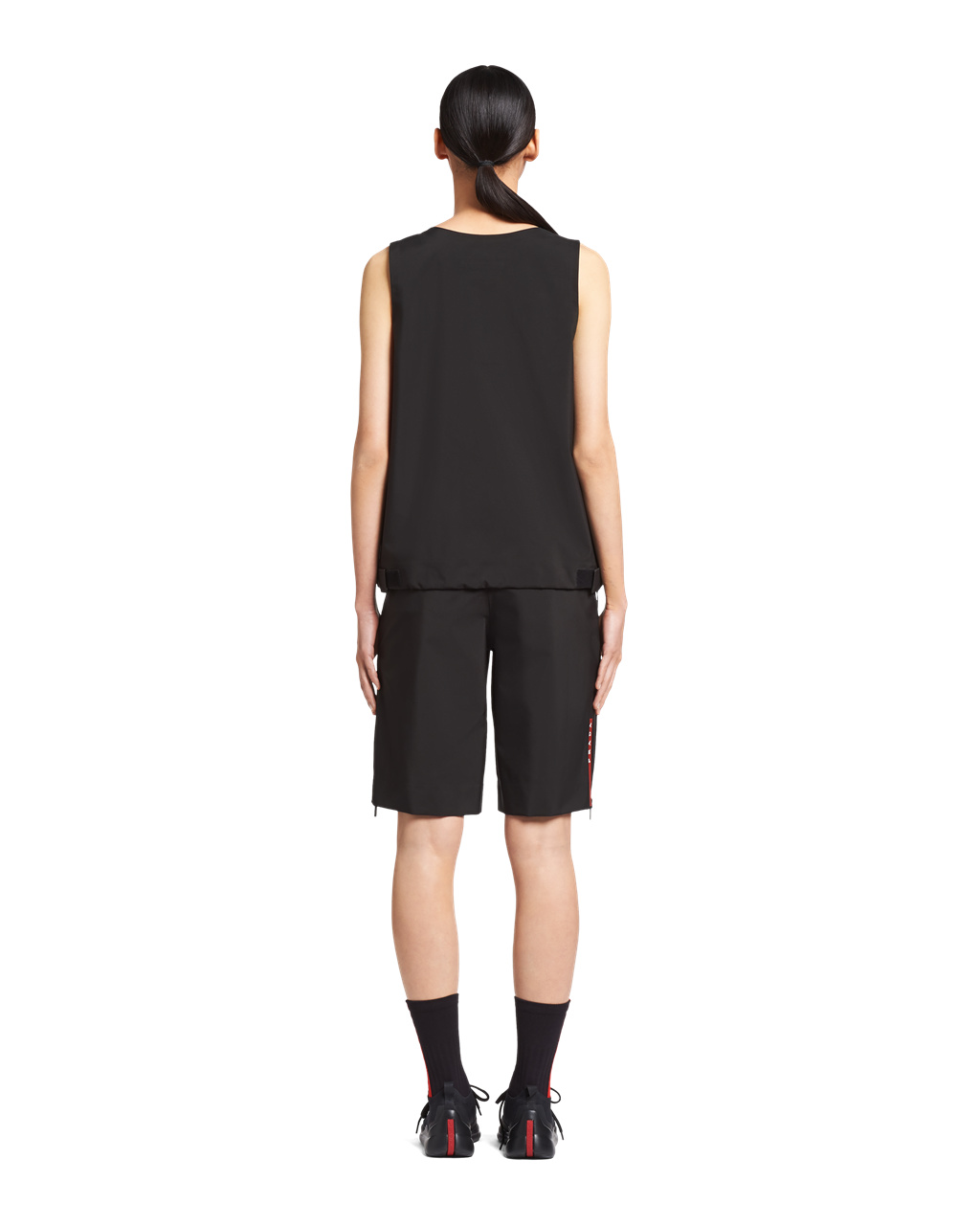 Prada Technical Fabric Top With Large Pocket Black | 2670DJCHG