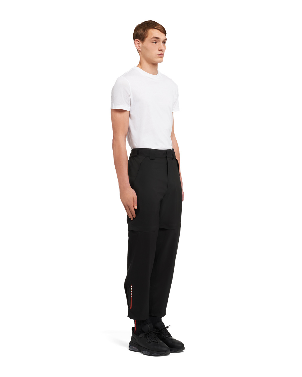 Prada Technical Fabric Wide-leg Pants Black | 6329ZBYER