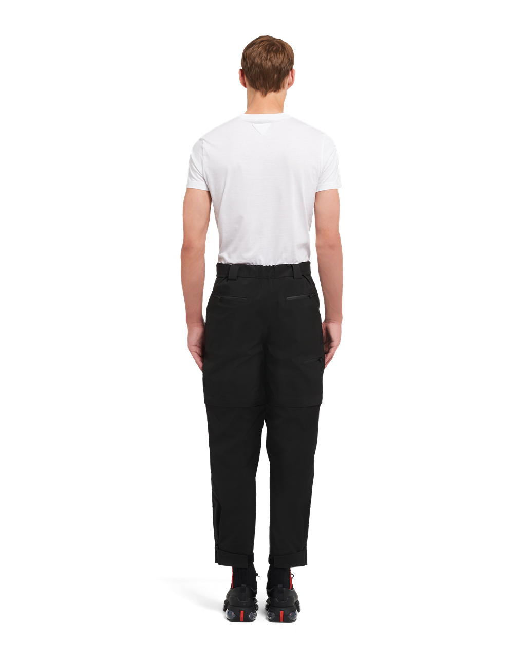 Prada Technical Fabric Wide-leg Pants Black | 6329ZBYER