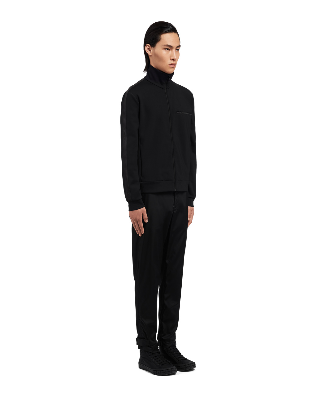 Prada Technical Fleece Jacket Black / Black | 1935RNHZS