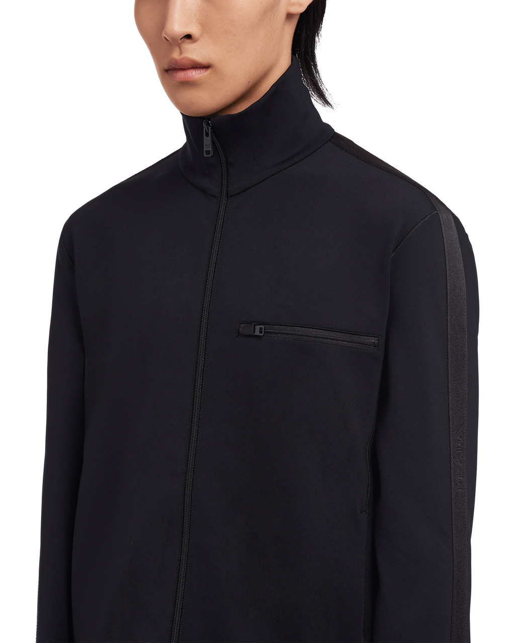 Prada Technical Fleece Jacket Black / Black | 1935RNHZS