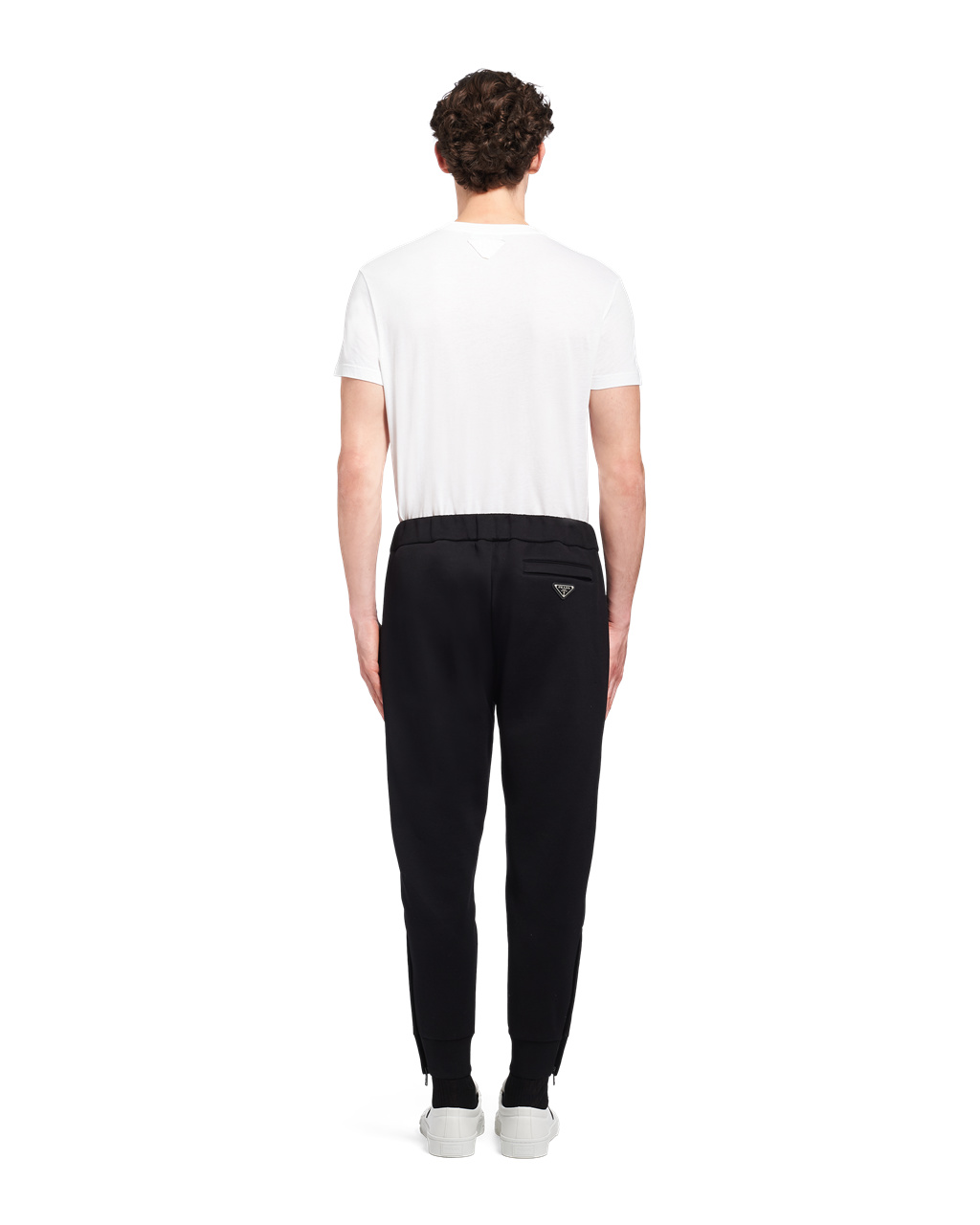 Prada Technical Fleece Trousers With Nylon Details Black / Black | 8609ZFLMU