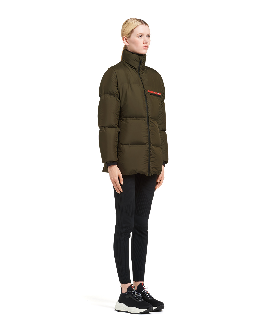 Prada Technical Nylon Puffer Jacket Military Green | 2743ETHUY