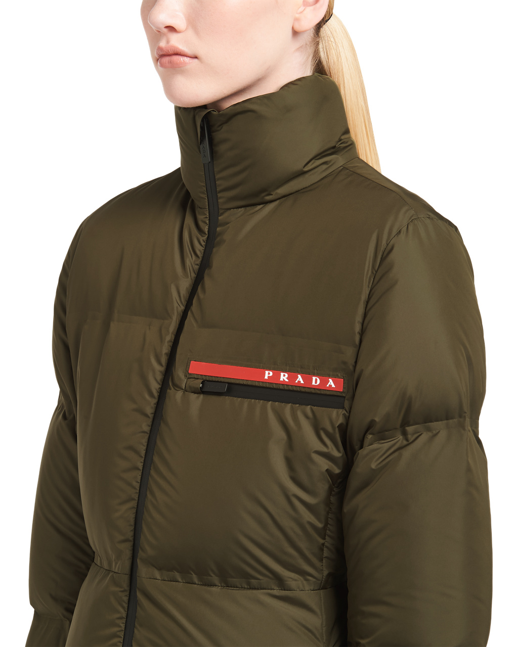 Prada Technical Nylon Puffer Jacket Military Green | 2743ETHUY